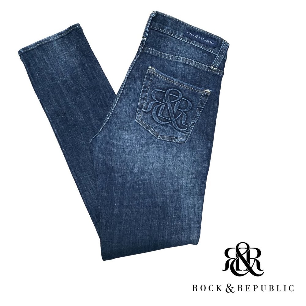 ROCK & REPUBLIC Berlin Dark Wash Denim Jeans